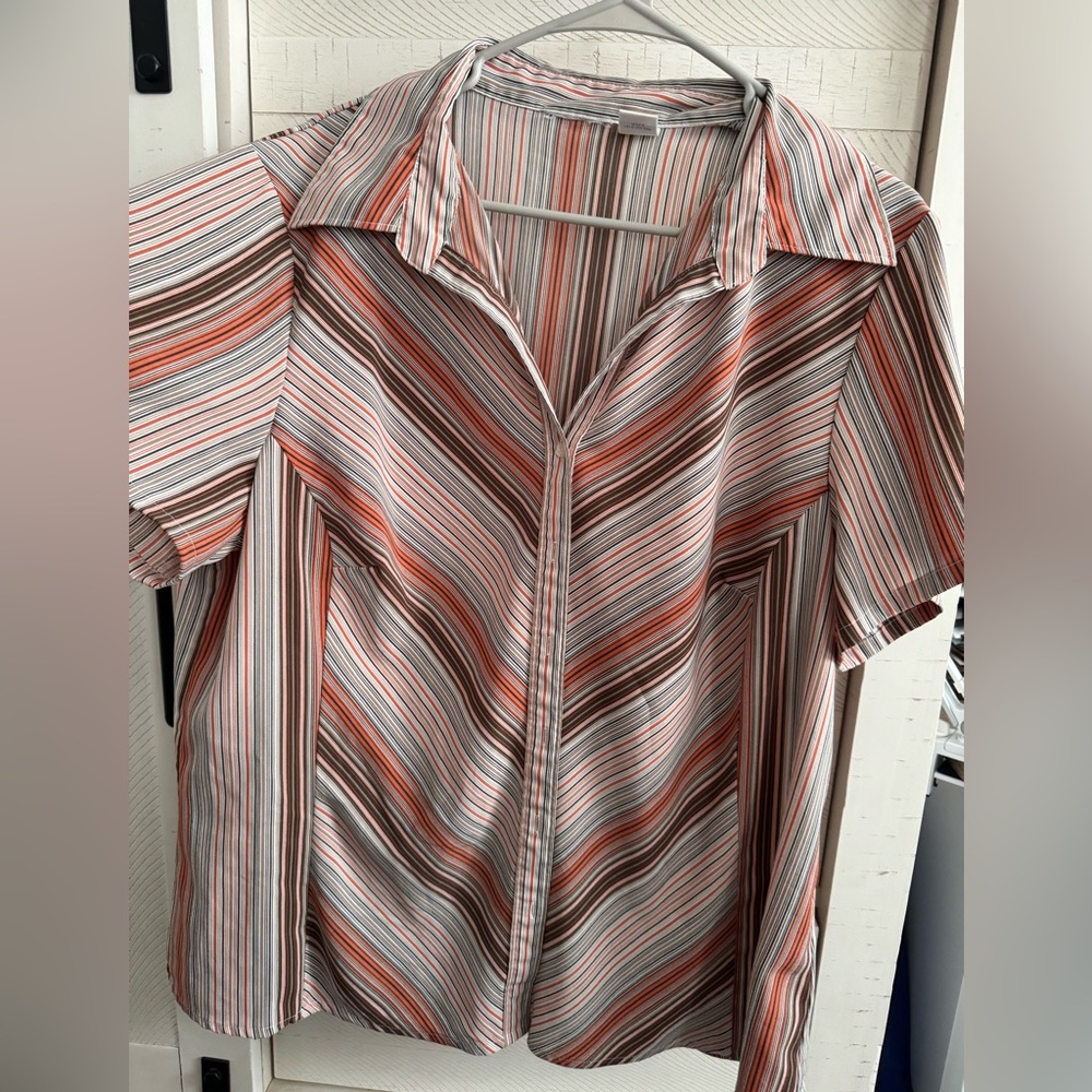 Striped Button-Up Women's Top